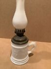 Vintage Milk Glass Fingertip Miniature Oil Lamp - Great Condition