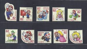 Japan 2017 Super Mario Complete Used Set Sc# 4123 a-j