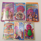 Lot of 6 Barney VHS Tapes Christmas Halloween Good Day Good Night Adventure Bus