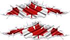 Canadian flag ripped motorcycle go kart race car truck semi vinyl graphic decal