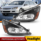 Headlights Assembly Headlamps For 03-07 Honda Accord Black Housing Amber Corner (For: 2007 Honda Accord)
