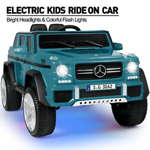 Blue 12V Electric Mercedes-Benz Kids Ride On Car Toy Truck Lights Music w/Remote