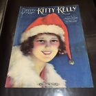 1920 Rolf Armstrong sheet music Pretty Kitty Kelly Christmas girl Santa hat SMx