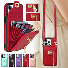Crossbody Leather Wallet Card Bag Case For iPhone 15 Pro Max 14 13 12 11 XS XR 8