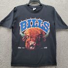 Vintage Buffalo Bills Salem Sportswear Men's Shirt Black Size Large Made in USA