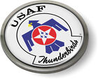 U.S. AIR FORCE THUNDERBIRDS 3D Domed Emblem Badge Car Sticker Chrome ROUND Bezel