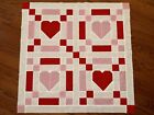 Baby Love Lap or Baby Quilt Top  - Hearts of Pink and Red