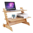 Bamboo Wide Standing Desk Converter Height-Adjustable Stand Up Table Laptop Tray