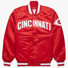 MLB Cincinnati Reds Vintage 80's Red Satin Baseball Letterman Varsity Jacket