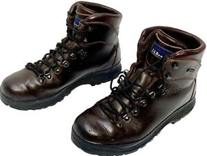 LL Bean Mens US12 Italian Made Hiking Boots Vibram Gore-Tex 889 Brown Leather