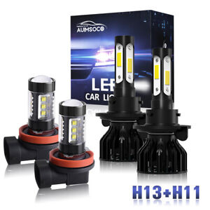 For Chevy Cruze 2015-2011 4X White LED Headlight High/Low Beam + Fog Light Bulbs (For: 2015 Cruze)
