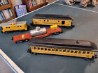 American Flyer train cars lot - 2 passenger cars, caboose, track cleaning car