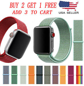 Woven Nylon Band For Apple Watch Sport Loop iWatch Series 9 8 7 6 5 4 32 38-49mm