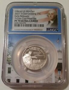 2021 S Clad Crossing the Delaware Quarter Proof PF70 UC NGC ER White House