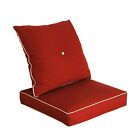 Bossima Outdoor Chair Cushions Patio Deep Seat High Back Pad Set Dining Rust Red
