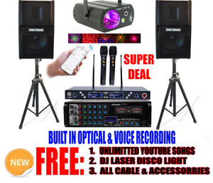 Karaoke System Complete 2000W by Unlimitted Youtube Songs by Iphone & Android PC