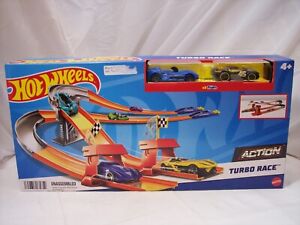 Hot Wheels Action Turbo Race Track Set 2 Vehicles Included Brand New! Sealed!