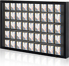 Solid Wood Sport Cards Display Frame Holds 60 Decks, Lockable Wall Cabinet with