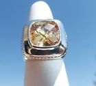 LOVELY STERLING SILVER 925 LARGE TOPAZ RING SIGNED SIZE 7 GREAT SIZE AND ON