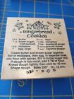 1999 PSX Gingerbread  Cookie Recipe  G-1151 Wood Mpunted  Rubber Stamps HTF