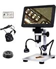 Digital Microscope 7 Inch Large Color Screen LCD 12MP 1-1200X Magnifier C1W3