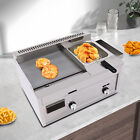 Commercial Gas Propane Griddle Flat Top Grill BBQ Hot Plate Grill&Deep Fryer