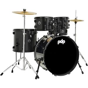 PDP by DW Encore Complete 5-Piece Drum Set w/Chrome Hardware/Cymbals Black Onyx