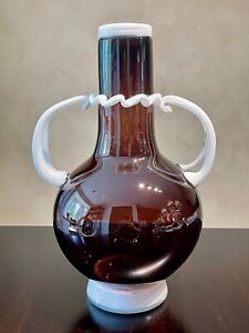 Bryan J. Rubino Large Art Glass Vase Pilchuck Glass Signed ca. 1990