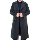 Men's Winter Woolen Doctor Who Captain Jack Harkness Warm Grey Wool Pea Coat USA