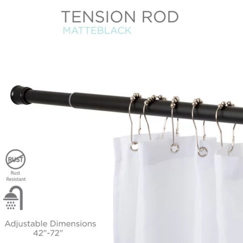 Tension Shower Rod in Matte Black