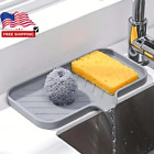 Sink Silicone Tray with Drain Soap Sponge Storage Holder Countertop Sink Scrubbe