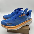 Hoka Clifton 9 Sneakers Men’s 12 D Blue Orange Running Shoes 1127895-CSAA