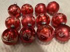 VINTAGE SHINY BRITE RED ORNAMENTS MICA FLYING BIRDS W/ BOX NEAT