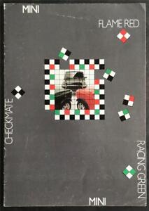 MINI CHECKMATE Flame Red RACING GREEN Sales Brochure c1990 FLEMISH TEXT #E0751