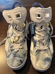 Size 11 Nike Air Jordan 6 Retro GS Acid Wash Denim DM9045-100 Shoes Sneakers