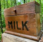 Antique Primitive Folk Art PORCH Wood Milk Box RARE!