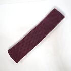 Vtg Cable Car Clothiers Tie Robert Kirk Red Burgundy Knit Wool Square End USA