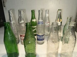 Bottles Soda Various Makers Lot of 14 old Colony Mission Evergood +++