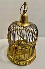 Brass Dome Bird House Cage Approx 12” Tall Vintage Home Decor Perch Feeders