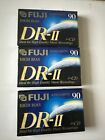 Lot of 3 FUJI DR-II High Bias Blank Cassette Tapes 90 Minutes - Sealed