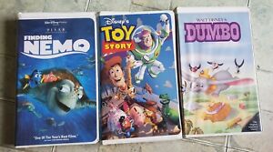 Lot of 3 Disney VHS movies Dumbo, Finding Nemo and Toy Story