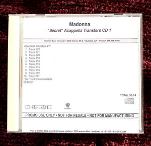 MADONNA SECRET ACAPPELLA TRANSFERS CD 1 PRE-PRODUCTION IN STUDIO RECORDING PROMO