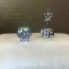 14K White Gold 1.65Ct Round Lab-Created Diamond Women's Solitaire Stud Earrings