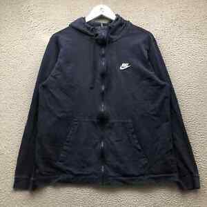 Nike Sweatshirt Hoodie Jacket Men's XL Full Zip Embroidered Logo Navy 861754-451
