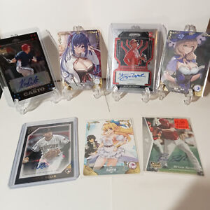 LOT OF 4 CERTIFIED BASEBALL ROOKIE AUTOGRAPH CARDS + 3 GODDESS STORY HOLO CARDS