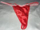 Vintage Victoria's Secret 100% SILK String Thong Panties Red L 36-38
