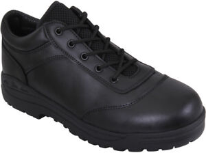 Black Athletic Oxfords Tactical Leather Utility Shoes Work Duty Uniform Soft Toe