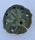 Vintage Fulper Water Lily Pad Leaf Green Tones Flower Frog Art Pottery 6 holes