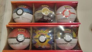 Pokemon TCG Poke Ball Tin FACTORY SEALED 3 Pokemon Booster Packs 1 Pokemon Coin