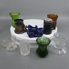 Lot of 9 Toothpick Match Holders Blue Car Metal Poodle Amber Green Clear Glass
